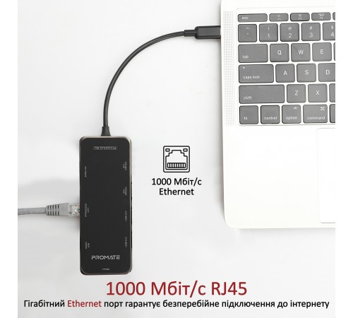 USB-хаб Promate PrimeHub USB Type-С 7-в-1 (primehub-go.grey)