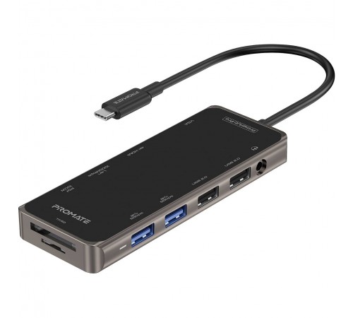 USB-хаб Promate PrimeHub-Pro USB Type-C Grey