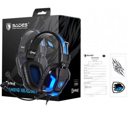 Гарнітура Sades SA-702 Element Black/Blue (sa702bl)