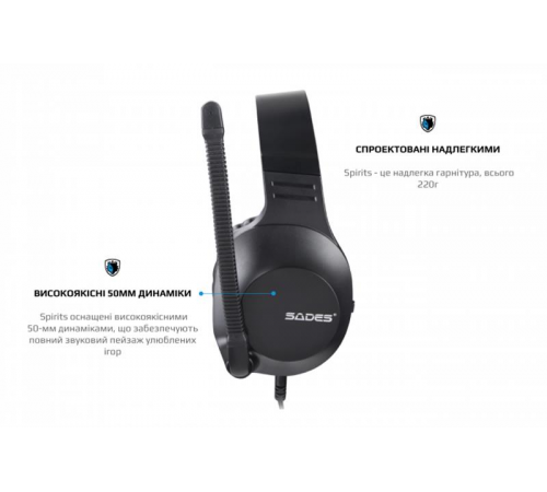 Гарнітура Sades SA-721 Spirits Black (sa721bkj)