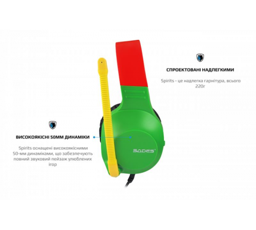 Гарнітура Sades SA-721 Spirits Rasta (sa721rsj)