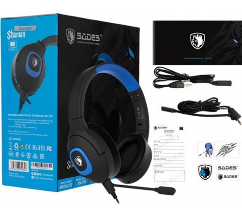 Гарнітура Sades SA-724 Shaman Blue (sa724blj)