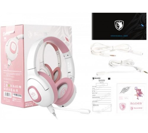 Гарнітура Sades SA-724 Shaman Pink (sa724pkj)