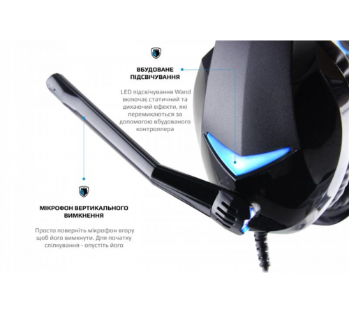 Гарнітура Sades SA-914 Wand Black/Blue LED (sa914bku)