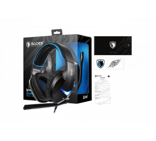 Гарнітура Sades SA-914 Wand Black/Blue LED (sa914bku)