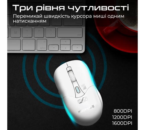 Миша бездротова Promate Samo White