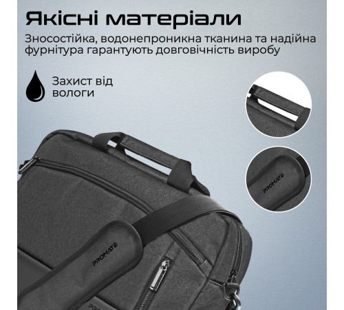 Сумка для ноутбука Promate Satchel-MB Black