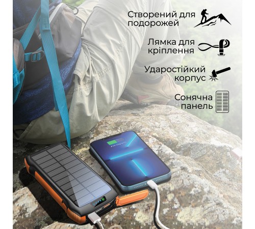 Універсальна мобільна батарея Promate SolarTank-20PDQI 20W 20000mAh Black