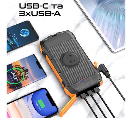 Універсальна мобільна батарея Promate SolarTank-20PDQI 20W 20000mAh Black