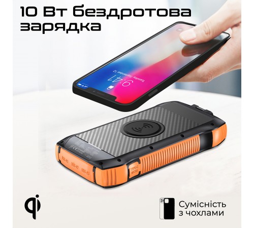 Універсальна мобільна батарея Promate SolarTank-20PDQI 20W 20000mAh Black
