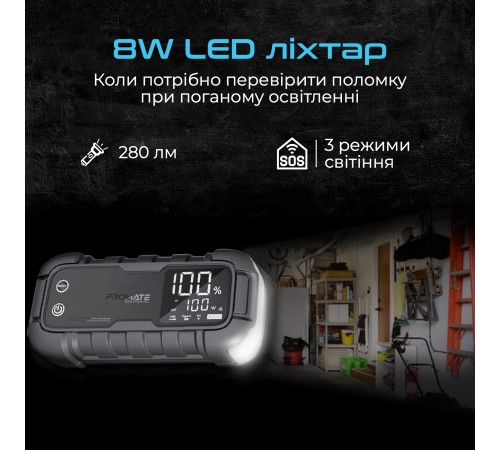 Пускозарядний пристрій Promate SparkTank-20 20000mAh 1000A/2000A Jump Starter Black Пускозарядний пристрій Promate SparkTank-20 20000mAh 1000A/2000A Jump Starter Black
