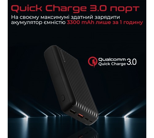 Універсальна мобільна батарея Promate Titan-30 Black 30000mAh