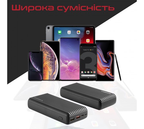 Універсальна мобільна батарея Promate Titan-30 Black 30000mAh