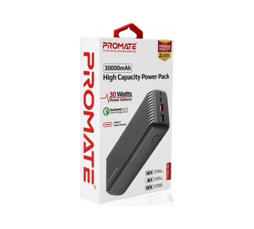 Універсальна мобільна батарея Promate Titan-30 Black 30000mAh