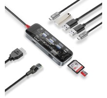 Концентратор USB Type-C Promate TransHub-Go 9 in 1 Grey (transhub-go)