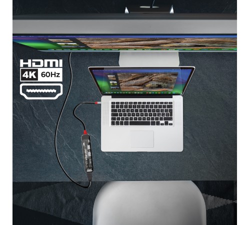 USB-хаб Promate TransHub-Lite USB Type-C Grey