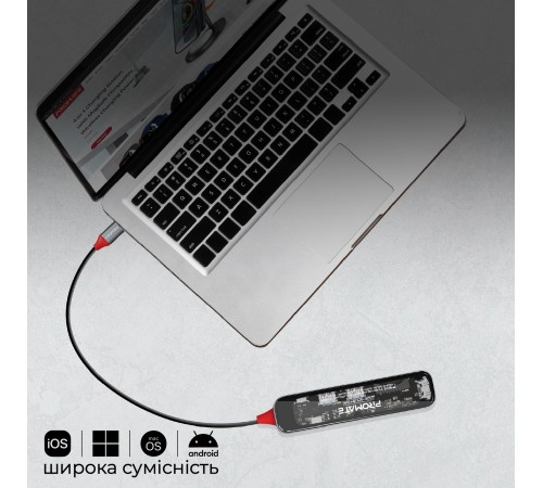 USB-хаб Promate TransHub-Lite USB Type-C Grey