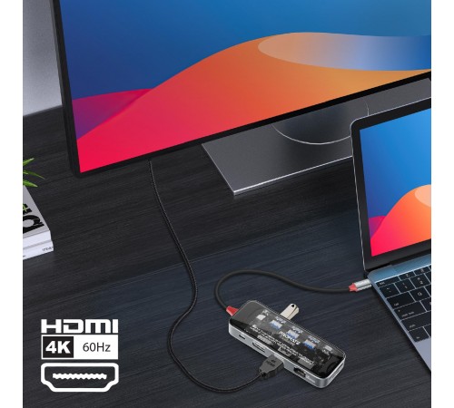 USB-хаб Promate TransHub-Pro USB Type-C Grey