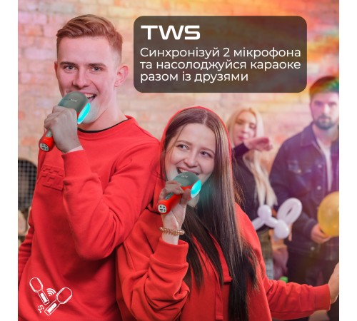 Мікрофон для караоке Promate VocalMic Bluetooth LED Red Мікрофон для караоке Promate VocalMic Bluetooth LED Red
