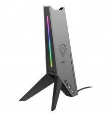 Підставка для навушників Vertux Zulu 2xUSB 2.0 / Mini Jack 3.5 мм Black